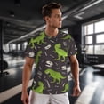 thumbnail image 3 of Wukai Dinosaur Skeleton Print Men's Short-Sleeved Mesh T-Shirt,Quick-Dry Short Sleeve Workout T-Shirt-5X-Large, 3 of 8