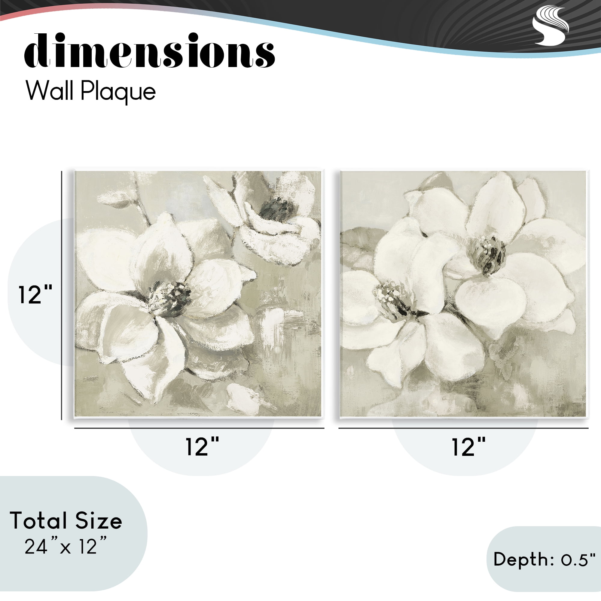 Stupell Industries Beige Magnolias after Rain 2 Piece Wall Plaque Art Set, design by Lanie Loreth