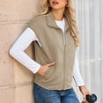 thumbnail image 4 of WTOBBY Cardigan For Women Long Sleeve Casual Tops, Open Front Solid Knit Sweater Vest, Lightweight Layering Piece for Indoor and Outdoor Daily Fashion,Khaki L, 4 of 5