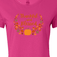 thumbnail image 4 of Inktastic Thankful and Blessed Pumpkin and Fall Leaves Women's T-Shirt, 4 of 5