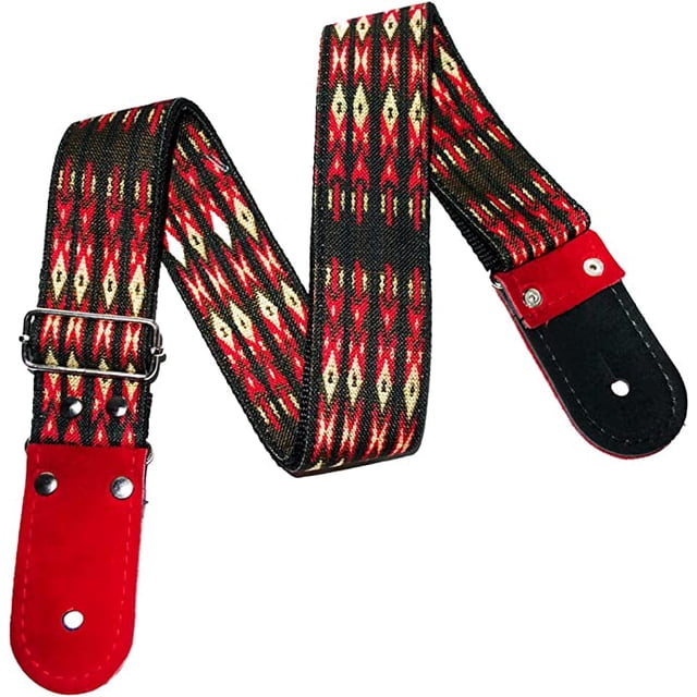 Correa para guitarra, Strap guitarra acústica, bajo eléctrico, guitarra eléctrica Kidam Gurú rojo