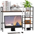 thumbnail image 2 of Desk Shelf, 38.5 Inch Desk Hutch for Computer Monitor, Computer Desktop Bookshelf Storage Rack Adjustable Desk Hutch Top Only, 3 Tier Desk Organizer Shelf for Office Home, Rustic, 2 of 18