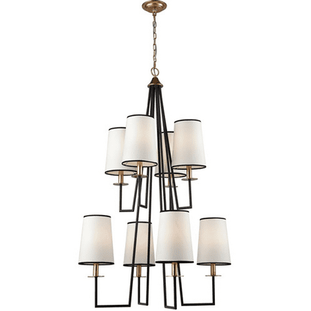

Chandeliers 8 Light With Oil Rubbed Bronze and Antique Gold Leaf Metal E12 48 inch 0 Watts
