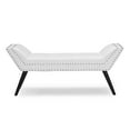 thumbnail image 2 of Baxton Studio Tamblin Modern and Contemporary White Faux Leather Upholstered Large Ottoman Seating Bench, 2 of 5