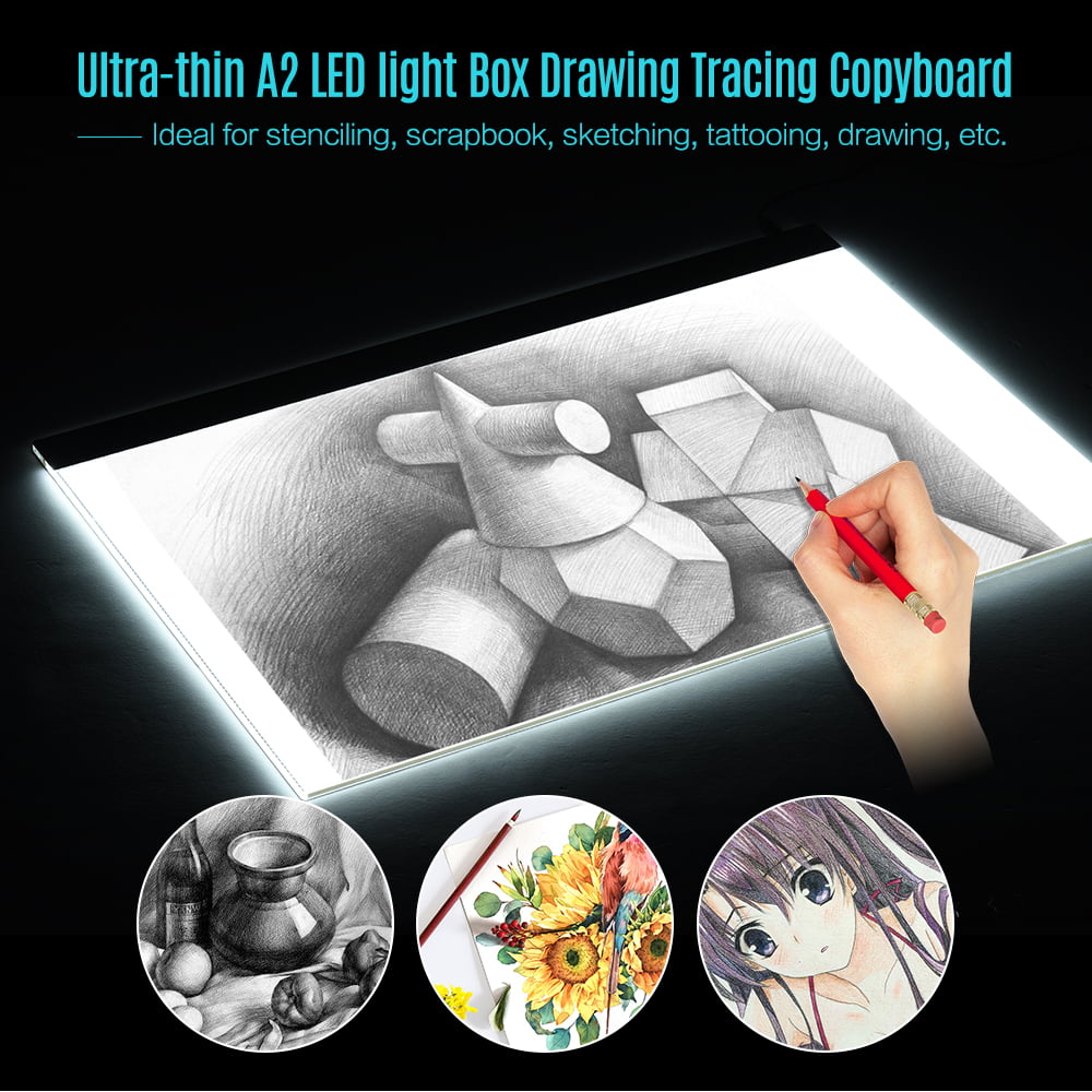 CO-Z LED Tablero de Dibujo luminoso A2 Tracing Light Box Mesa de Luz Regulable con Marco de Luz Ajustable Ultrafino Caja de Luz 