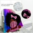 thumbnail image 3 of Black Girl Blanket Pink Balloon African American Girl Print Gifts for Women Kids Home Bedroom Living Room Decor Soft Cozy Lightweight Plush Throw Blankets Pink Rainbow 60"x80", 3 of 6