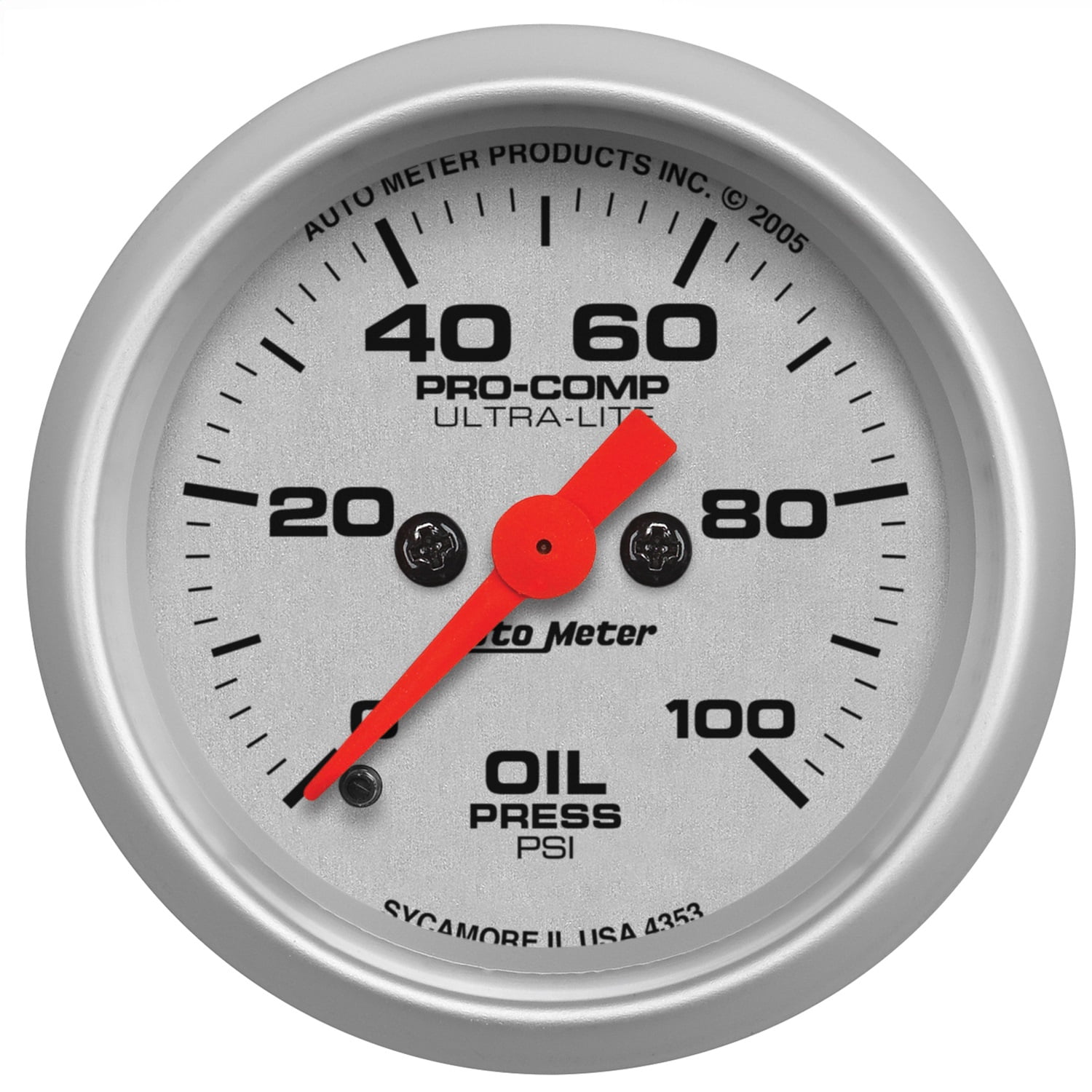 AutoMeter 4353 Ultra-Lite Electric Oil Pressure Gauge; 2 1/16 in.; 0