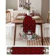 thumbnail image 3 of Red Plaid Snowman Christmas Burlap-Cotton Table Runner 90 Inches Long,Green Xmas Tree Snowflake Farmhouse Table Runners,Outdoor Dining Tablecloths Decor for Baby Shower Party Wedding 13x90, 3 of 9