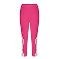 thumbnail image 4 of UAMVSH Capri Pants for Women Fashionable Lace Embroidered Summer Vacation Capris Soft Elastic Waist Casual Cropped Pants, 4 of 6