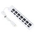 thumbnail image 2 of Flmtop 1PC Mini USB2.0 Hub 7-Port USB Hub Extension with On/Off Switch Support Hot Swap Splitter Adapter for PC Laptop Computer Easy to Use USB Hub Splitter for Home Office, White, 7 Ports, 2 of 7
