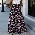 thumbnail image 2 of ZToonmas Women's Floral Print Tiered Maxi Skirt Elastic Waist Drawstring Skirt with Pockets for Summer Casual and Vacation, 2 of 7