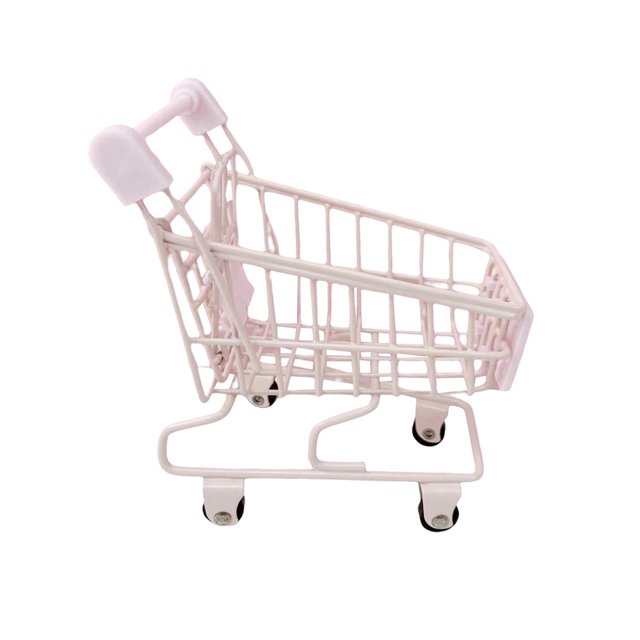 Carrito de compras divertido CUTICAT Juguete de almacenamiento Mini tienda Rosa carrito de compras juguetes