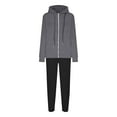 thumbnail image 2 of Sweatsuits for Women 2 Piece Tracksuits Full-zip Hoodie Jacket & Sweat Pant Sets Loose Sports Outfits, Gray&Black S, 2 of 8