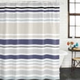 thumbnail image 3 of Beige Stripe Waterproof Fabric Shower Curtain,Modern Abstract Art Navy Blue Striped Rustic Waterproof Fabric Shower Curtain for Bathroom Curtains Bathtubs Shower Curtains with 12 Hooks Stall 48x72in, 3 of 8