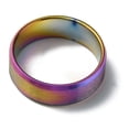 thumbnail image 2 of 2pc Titanium Steel Wide Band Finger Rings for Women Men Plain Band Rings Rainbow Color 8mm Inner Diameter: US Size 13(22.2mm), 2 of 2