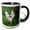 Black/White, variant on 3drose, Rooster Poses on the Green Grass, Lancaster County, Pennsylvania, 11oz Two-tone Black Mug