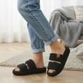 thumbnail image 6 of Ecetana House Slippers for Women Open Toe Fuzzy Slippers Slides Memory Foam Indoor House Shoes, 6 of 6