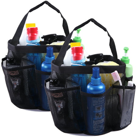 Shower Caddy Mesh Bag College Dorm Bathroom Carry Tote Hanging Organizer 2 Pack (Best Shower Caddy For Dorm)