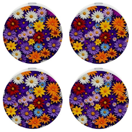 

YZUOUZY Bedside Lamps Bedroom Lamp 4 Pack Colorful Repeating Flower