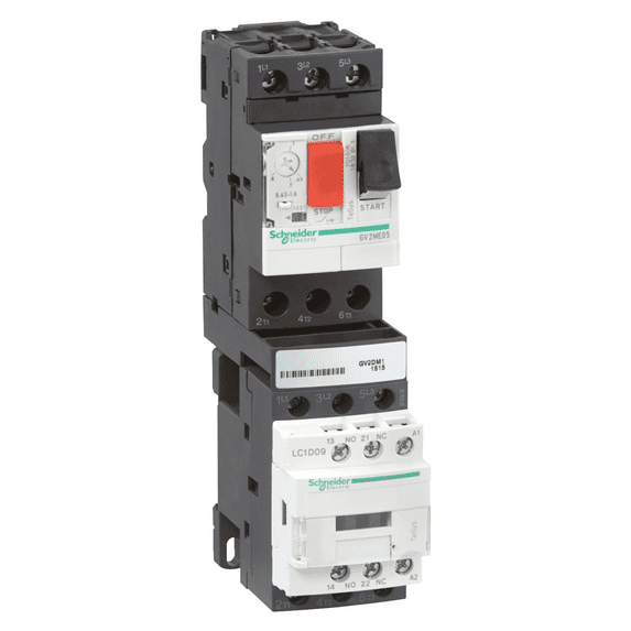 Schneider Safe Motor Starter Assemble Contactor 9A Coil 24VAC Thermal Motor Circuit Breaker 1.6-2.5Amp