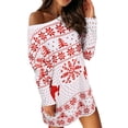 thumbnail image 1 of Seyurigaoka Christmas Women Long Sleeve Dress Round Collar Knitted Short Skirt, 1 of 10