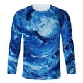 thumbnail image 4 of Zshosam Mens Long Sleeve Regular Fit Crewneck T-Shirt(Blue,M), 4 of 5