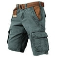 thumbnail image 2 of Mens Cargo Shorts Elastic Athletic Gym Short with Pockets Summer Loose Fit Essentials Vocation Plus Size Shorts, 2 of 3