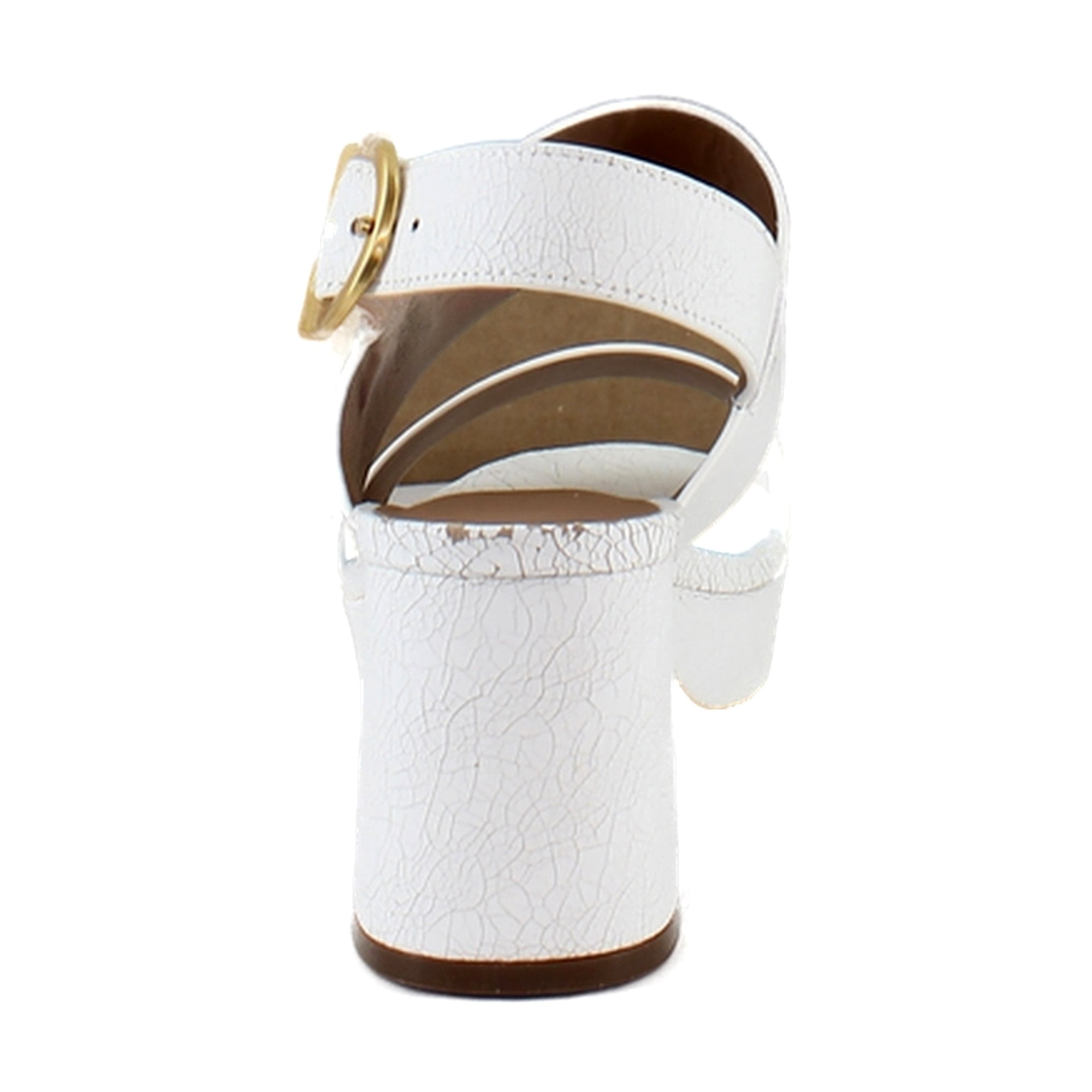 Aerosoles Camera Women's Heels White Crackled Leather Size 8 W