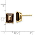 thumbnail image 2 of 14K Yellow Gold 9X7 Emerald Smoky Quartz Earrings (9 X 7) Made In United States xe68sq, 2 of 4