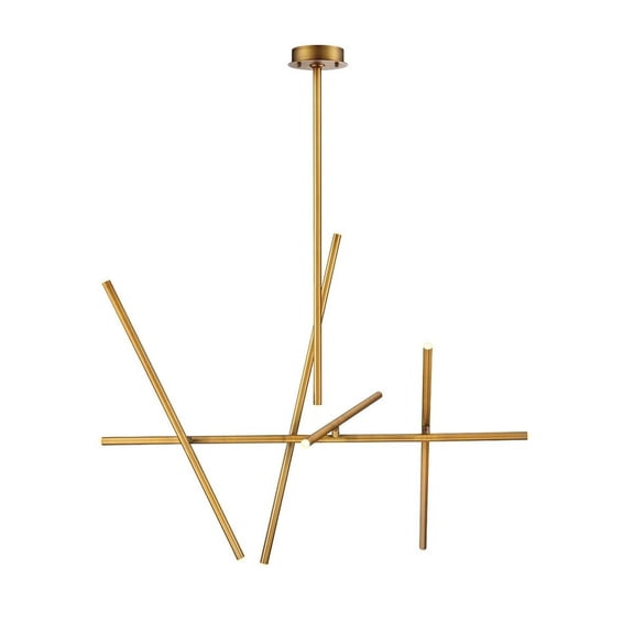 36250-035 Eurofase Lighting Crossroads Chandelier 10 Light Metal-Antique Brass Finish