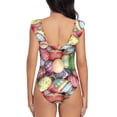thumbnail image 6 of Yiaed Easter Eggs Print Women's Ruffled One Piece Swimsuit V Neck Swimwear Slimming Monokini for Woman-XX-Large, 6 of 8