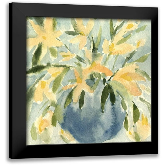 Caroline, Emma 12x12 Black Modern Framed Museum Art Print Titled - Basic Blooms I