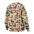 thumbnail image 5 of SCRAWLGOD Dachshund Christmas Tree Poinsettia Beige Crewneck Fall Sweatshirts for Women Trendy Women's Long Sleeve Pullover Tops with Pockets Fashion for Daily Wear, Spots, Office, S, 5 of 7