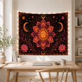 thumbnail image 5 of Sun Face Within Layered Lotus Mandala, Peaceful Boho for Meditation Enthusiasts, Celestial Wall Art, New Home Gift, Tapestry Wall Hanging for Yoga Room and Bedroom, 5 of 7