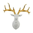thumbnail image 3 of kowaku Deer Head Wall Sculpture Resin Deer Head Sculpture ,Collectible, Crafts Artwork,Deer Head Wall Decor for Living Room Office white gold angle, 3 of 9