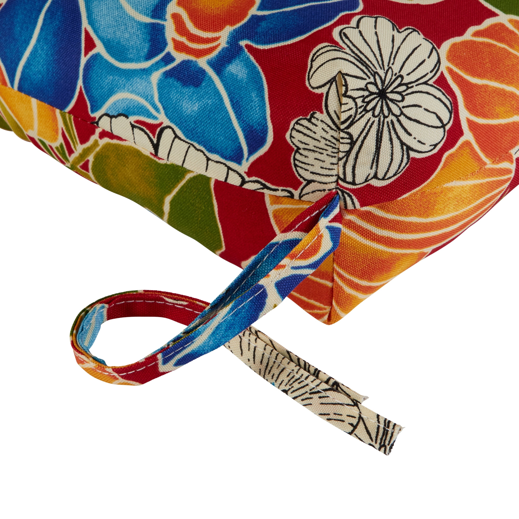 Greendale Home Fashions Aloha Red Floral 44 x 17 in. Outdoor Bench Seat Cushion