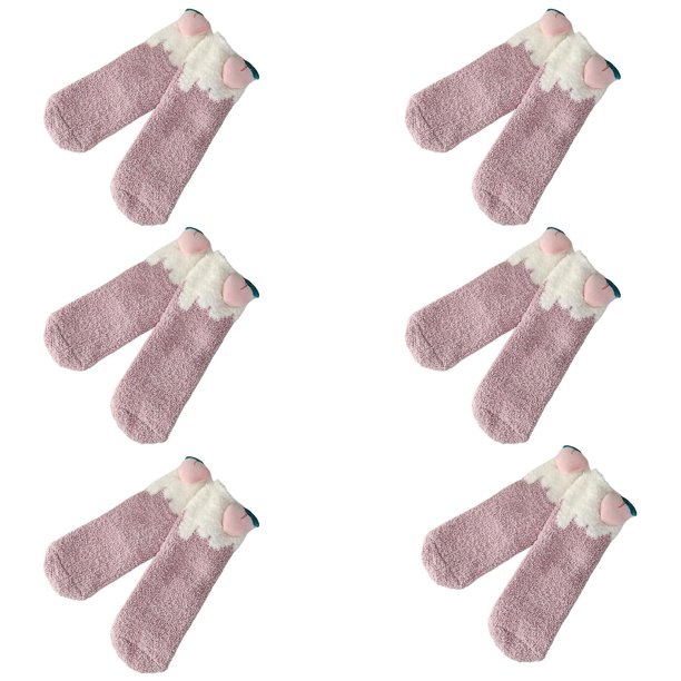 Calcetines Gruesos de Invierno YONGSHENG para Mujer Pantuflas de Felpa 6 Pares