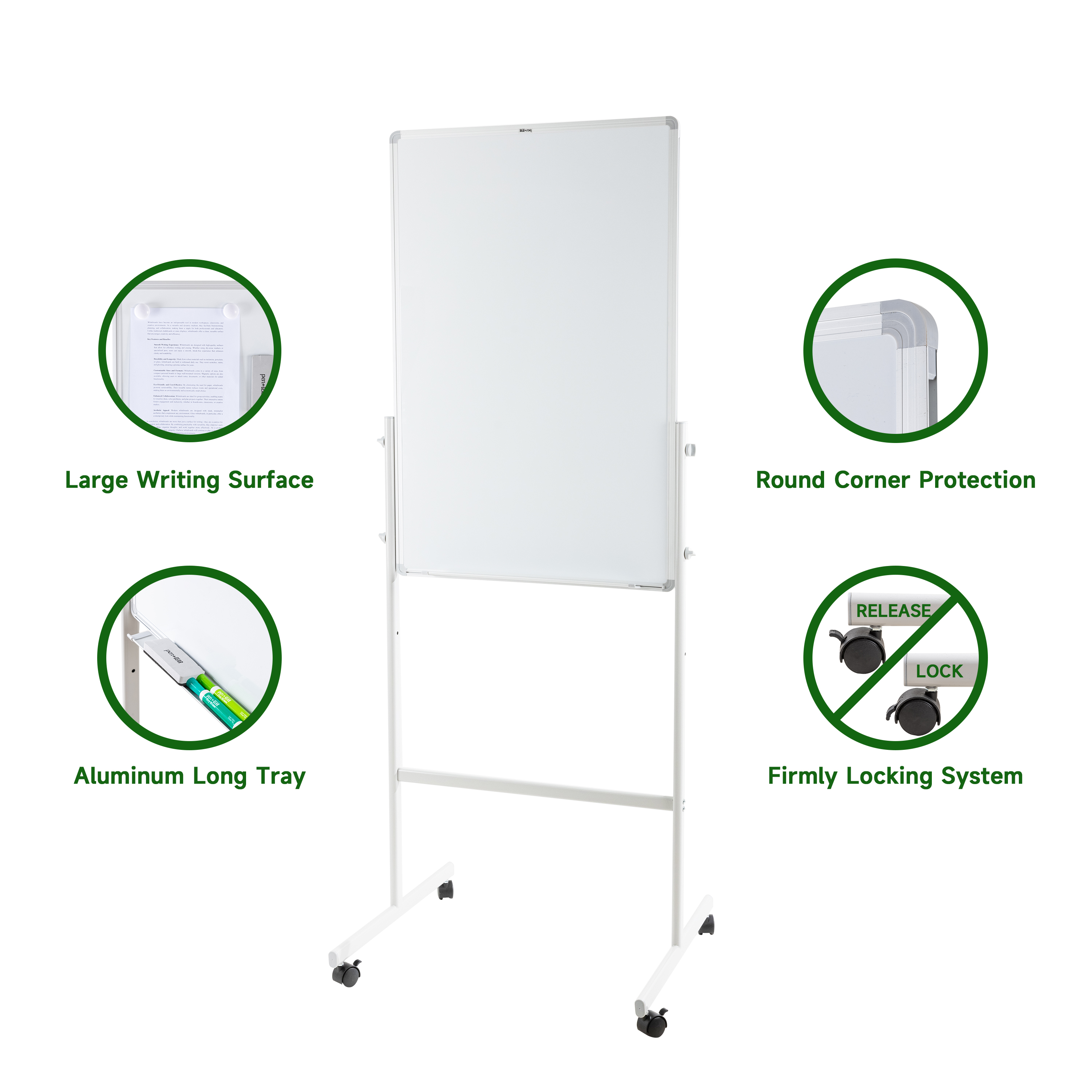 Pen+Gear Mobile Dry Erase Board 24x36 with Rolling Stand photo 3