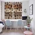 thumbnail image 4 of Brown Beige Kitchen Curtains Window Panels, Rustic Farmhouse Dog Paw Vintage Insulated Window Treatment Curtain, Grommet Curtains for Bedroom/Living Room/Bathroom, 2 Piece 52"Wx72"L, 4 of 8