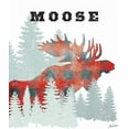 thumbnail image 2 of Carlson, Tina 20x23 Black Ornate Wood Framed with Double Matting Museum Art Print Titled - Plaid Moose, 2 of 4