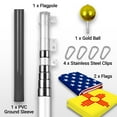 thumbnail image 2 of G128 Combo Pack: 20 Ft Telescoping Aluminum Flagpole (Silver) & American and New Mexico Flags 3x5 Ft, Both ToughWeave Series Embroidered Polyester | Pole with Flags Included, 2 of 9