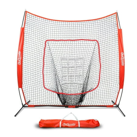 GoSports 7 ft x 7 ft Baseball & Softball Practice Pitching & Fielding Net with Bonus Strike Zone