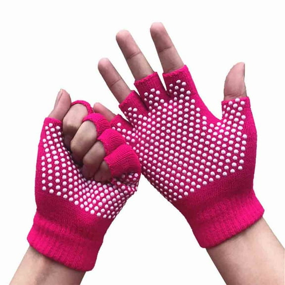 Fingerless Exercise Non Slip Yoga Pilates Gloves with Silicone Dots