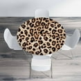 thumbnail image 4 of Leopard Round Table Cloth Cheetah Speckled Dots Elastic Edged Table Cover Fade And Stain Resistant Table Cloths Easy To Clean Fits Tables 40-44" Diameter, 4 of 6
