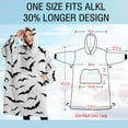 thumbnail image 4 of Oversized Wearable Blanket Hoodie,Black Halloween Bats Sherpa Blanket Hoodie with Super Pockets,Super Warm Fuzzy Pullover for Women & Men, 4 of 6