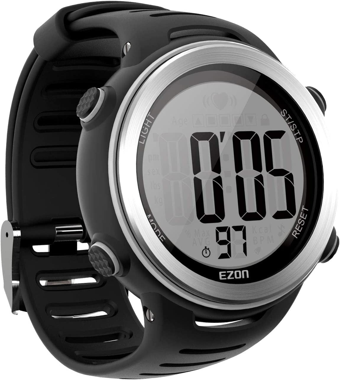 EZON T007 Heart Rate Monitor Watch with Chest Strap Waterproof Sports Watch Stopwatch Hourly Chime Walmart