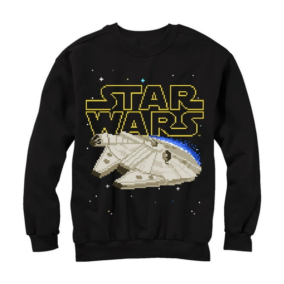 Men's Star Wars Pixel Millennium Falcon Sweatshirt Black 2X Large