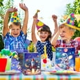 thumbnail image 4 of JOYGATHER - 24 bolsas de regalo de fiesta de astronauta con asas, con tem&aacute;tica de galaxia espacial, bolsas de papel kraft de caramelos para ni&ntilde;os, suministros de fiesta de cumple, 4 of 7