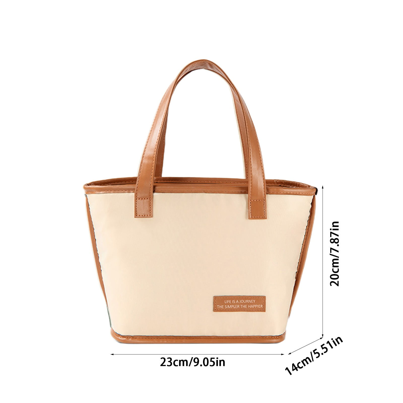 SCNOR Lunch Bag for Women and Men,Insulated Lunch Tote,Stitch Bento Bags,Brown