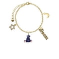 thumbnail image 2 of Delight Jewelry Resin Purple Hippopotamus Honey Goldtone Dream Big Charm Bracelet, 7.5+2" Extender, 2 of 4